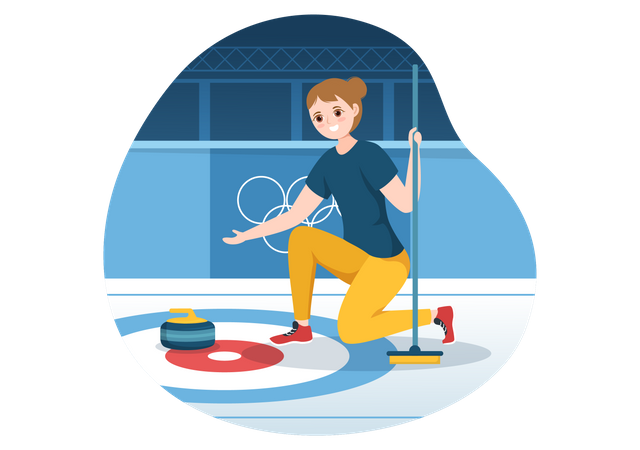 Female Curling player  Illustration