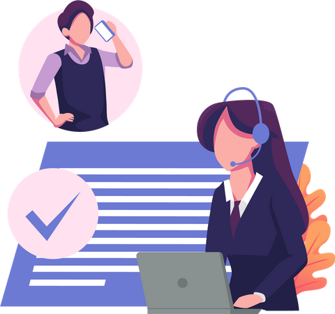Female customer care operator  Illustration