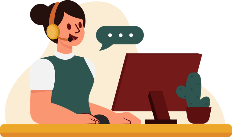 Female customer care representative  Illustration