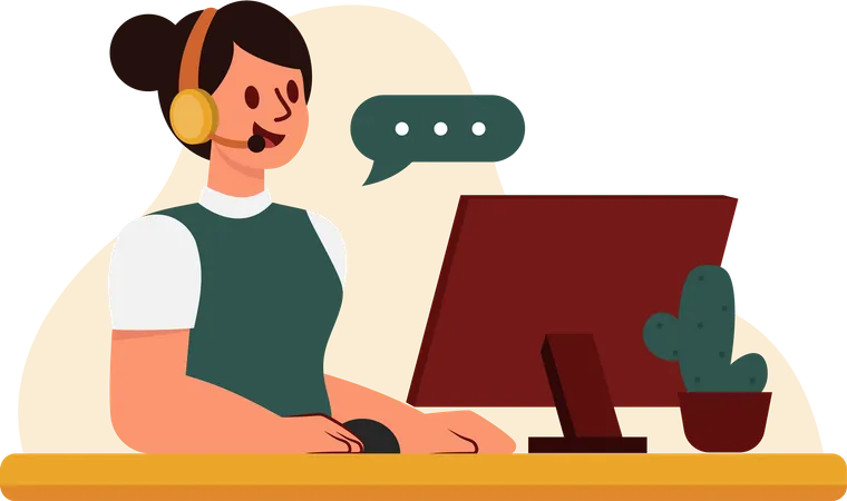 Female customer care representative  Illustration