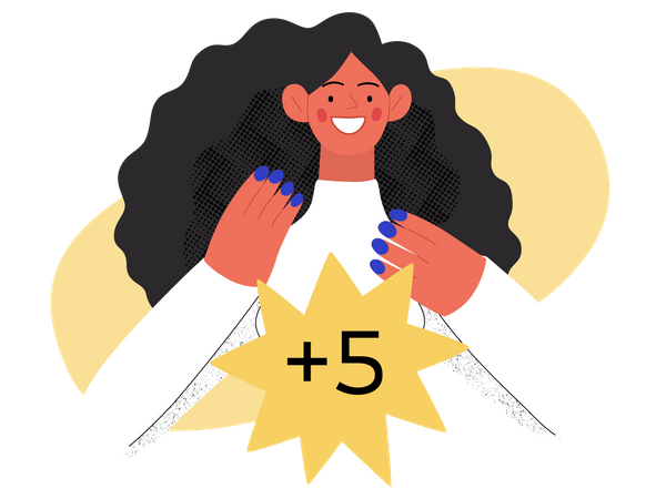 Female customer get client bonus points  Illustration
