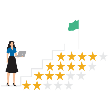 Female customer giving business rating  Illustration