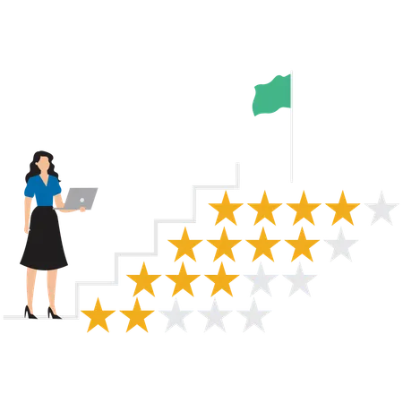 Female customer giving business rating  Illustration