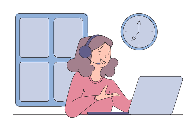 Female customer service agent Illustration