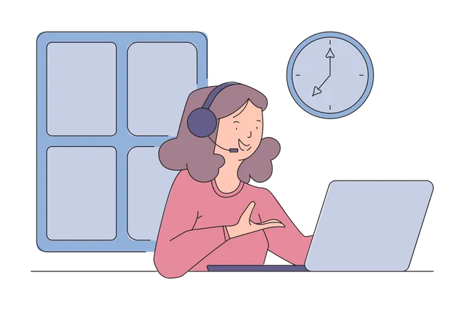 Female customer service agent Illustration
