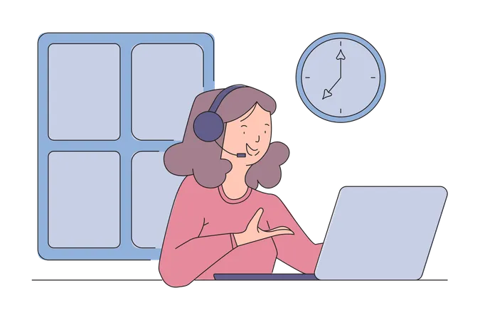 Female customer service agent  Illustration