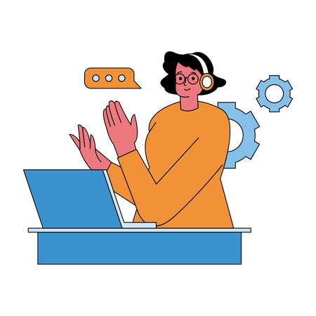 Female Customer Service executive  Illustration