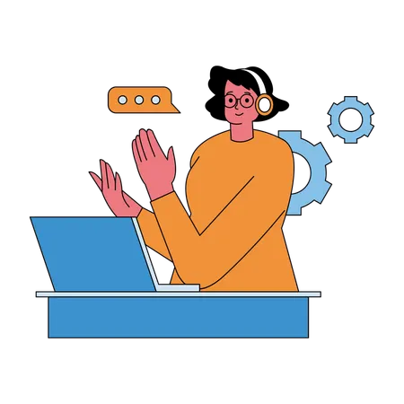 Female Customer Service executive  Illustration