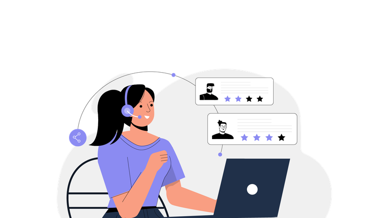 Female customer service operator  Illustration
