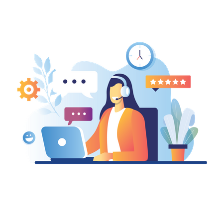 Female customer support agent  Illustration