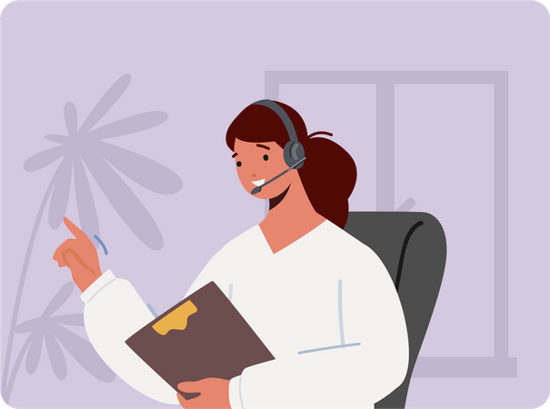 Female customer support agent  Illustration