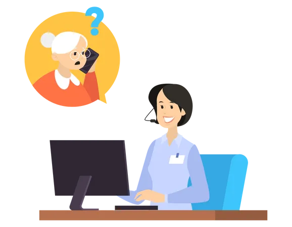 Female customer support employee  Illustration