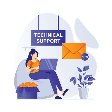 Female Customer support employee  Illustration