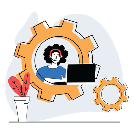 Female Customer support employee  Illustration