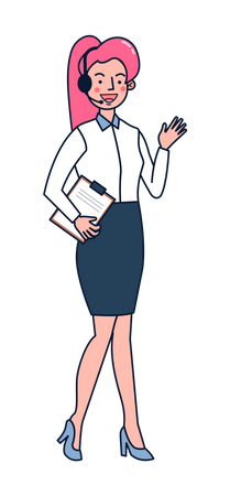Female customer support executive Illustration
