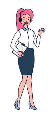 Female customer support executive  Illustration