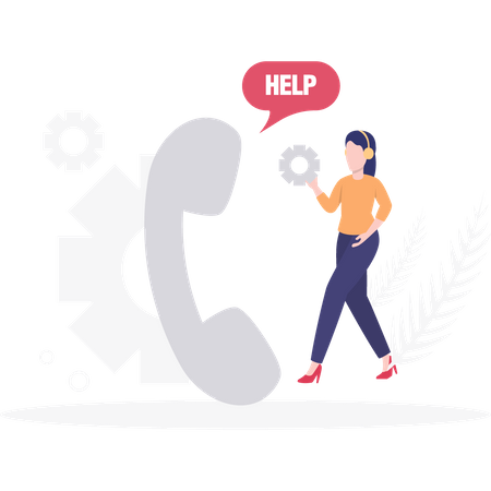 Female customer support executive  Illustration