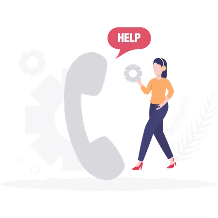 Female customer support executive  Illustration