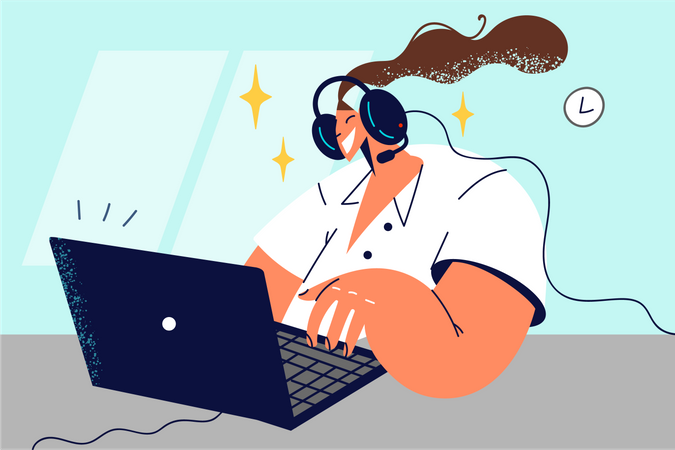 Female Customer support executive  Illustration