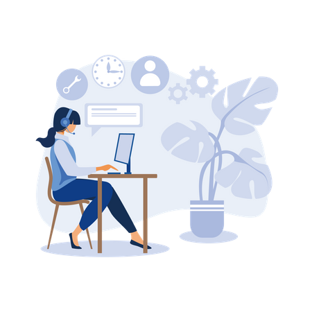 Female customer support executive  Illustration