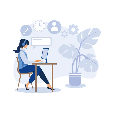 Female customer support executive  Illustration