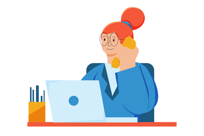 Female customer support executive  Illustration