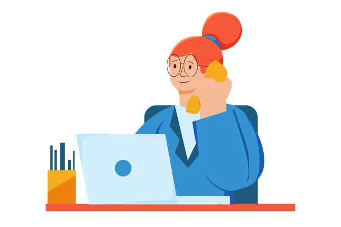 Female customer support executive  Illustration