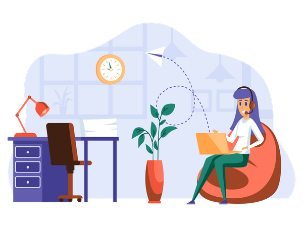 Female Customer support executive  Illustration