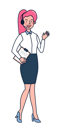 Female customer support executive  Illustration