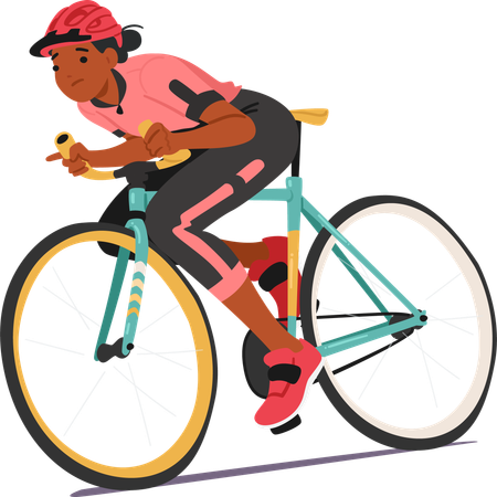 Female cyclist enjoying cycle ride  Illustration