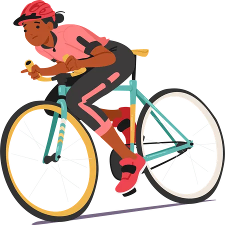 Female cyclist enjoying cycle ride  Illustration