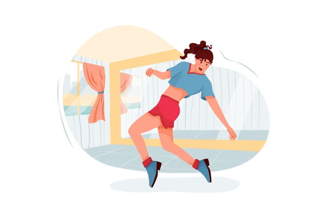 Female dancer dancing Illustration