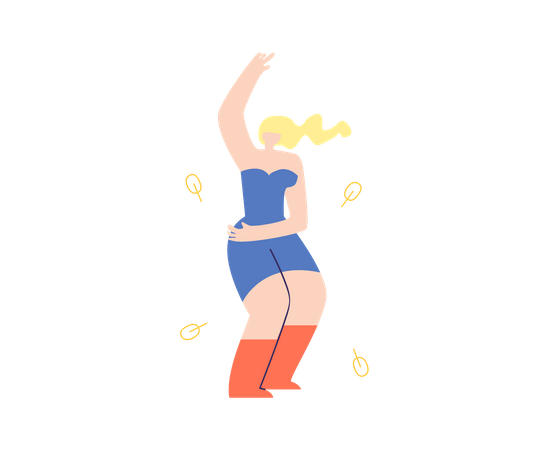 Female dancer dancing  Illustration