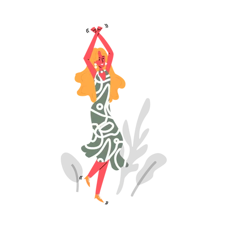 Female dancer dancing in the park  Illustration