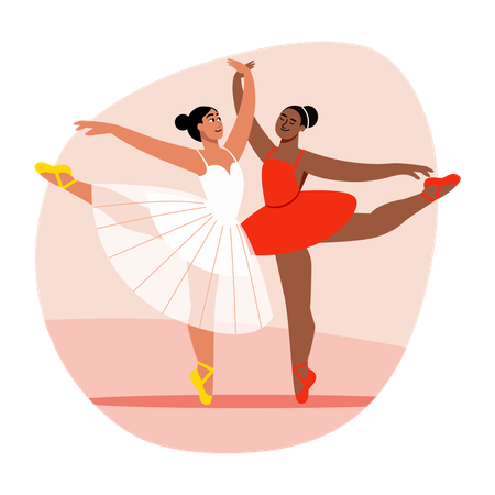Female dancers showing ballerina  Illustration