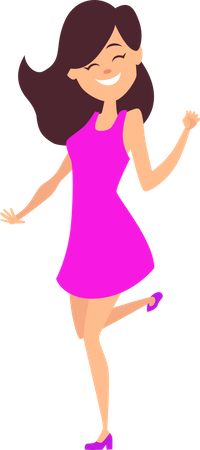 Female Dancing in party Illustration