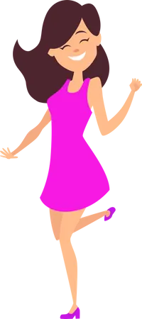 Female Dancing in party Illustration