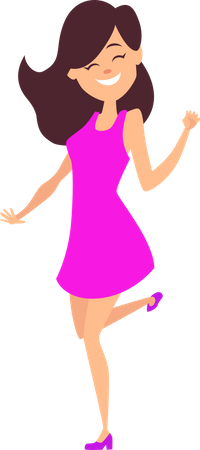 Female Dancing in party  Illustration