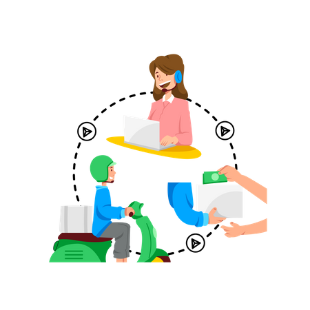 Female delivery customer service  Illustration