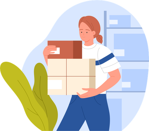 Female delivery person  Illustration