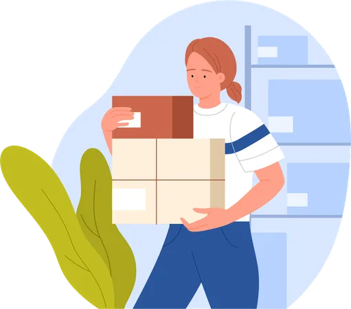 Female delivery person  Illustration