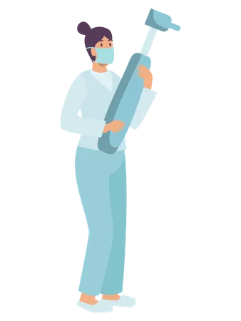 Female Dentist with dental care tool  Illustration