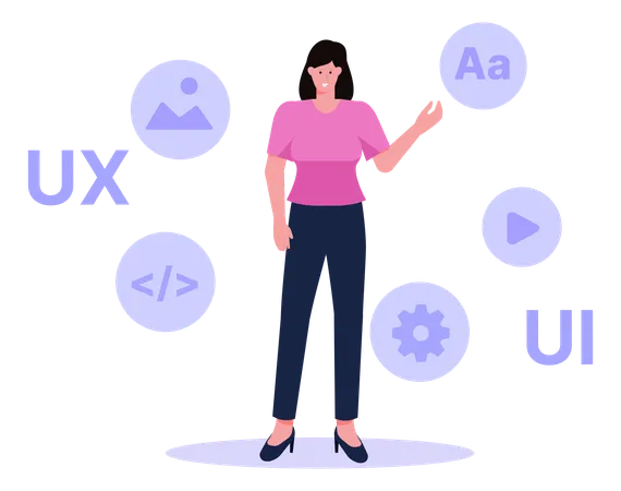 UI And UX With Face Character Illustration You Can Use It For Websites And For Different Mobile Application Illustration