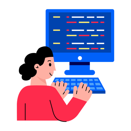 Female designer working on development  Illustration
