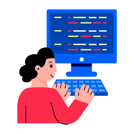 Female designer working on development  Illustration