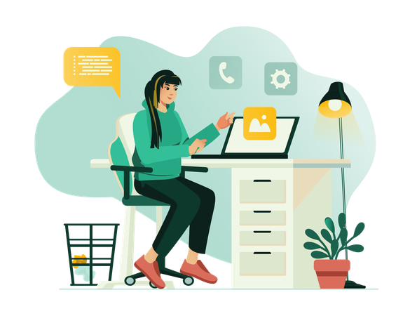 Female Developer Discusses Edits For New Application With Client  Illustration