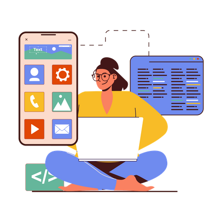 Female developer  Illustration