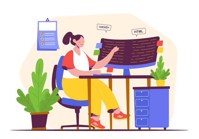 Female Developer  Illustration