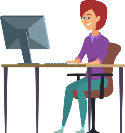 Female developer working on development  Illustration