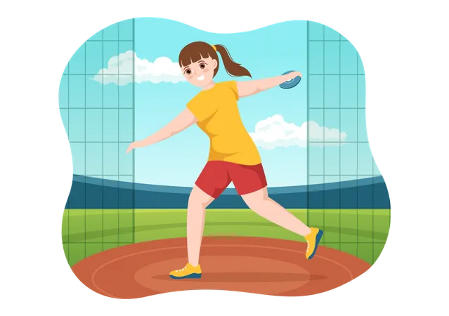 Female discus thrower  Illustration